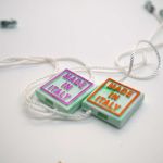 MIX GREEN SQUARE SEAL TAG PRINT AND CORDS mm 16x17