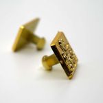 RECYCLED PLASTIC CUFFLINK SQUARE - Gold